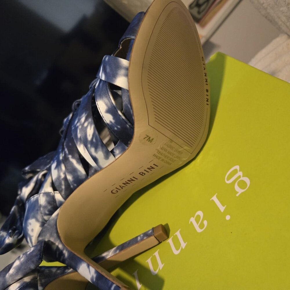NIB Gianni Bini Abrianna Denim Blue MLT Stiletto Heels | Size 7 - Picture 9 of 9